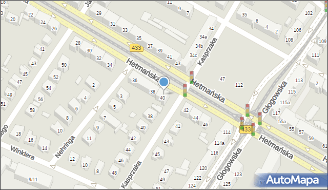 Poznań, Hetmańska, 40A, mapa Poznania