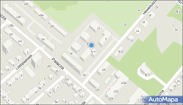 Poznań, Heweliusza Jana, 3, mapa Poznania