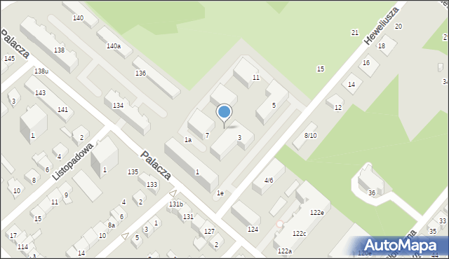 Poznań, Heweliusza Jana, 5a, mapa Poznania