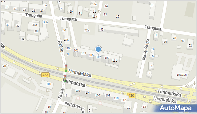 Poznań, Hetmańska, 107, mapa Poznania