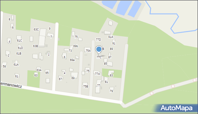 Radom, Hermanowicz Haliny, 77C, mapa Radomia