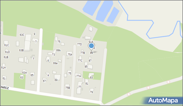 Radom, Hermanowicz Haliny, 89, mapa Radomia