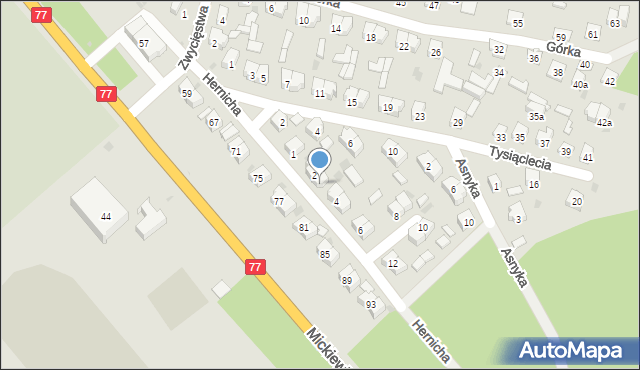 Rudnik nad Sanem, Hernicha Kazimierza, dr., 3, mapa Rudnik nad Sanem