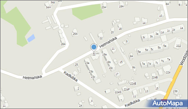 Rybnik, Hetmańska, 21, mapa Rybnika