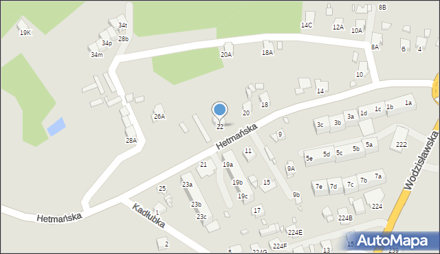 Rybnik, Hetmańska, 22, mapa Rybnika