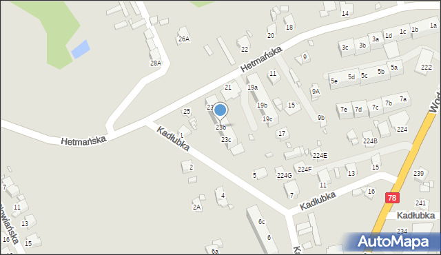 Rybnik, Hetmańska, 23b, mapa Rybnika