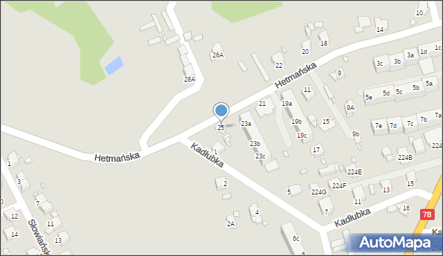 Rybnik, Hetmańska, 25, mapa Rybnika