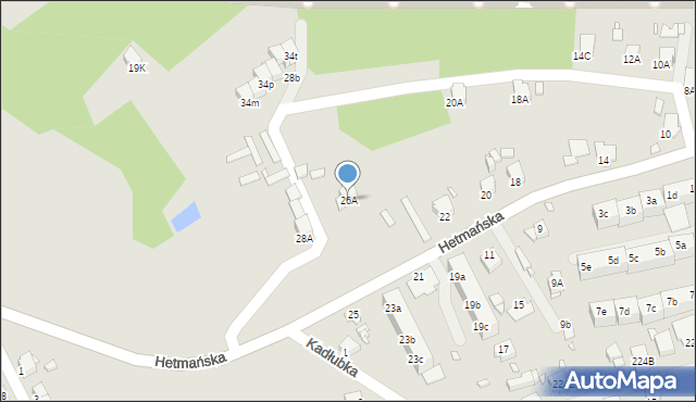 Rybnik, Hetmańska, 26A, mapa Rybnika