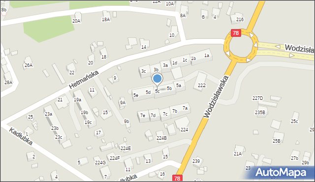 Rybnik, Hetmańska, 5c, mapa Rybnika