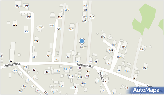 Rybnik, Hetmańska, 66b, mapa Rybnika