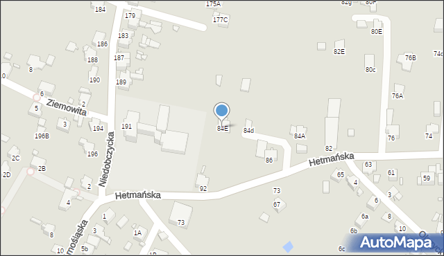 Rybnik, Hetmańska, 84E, mapa Rybnika