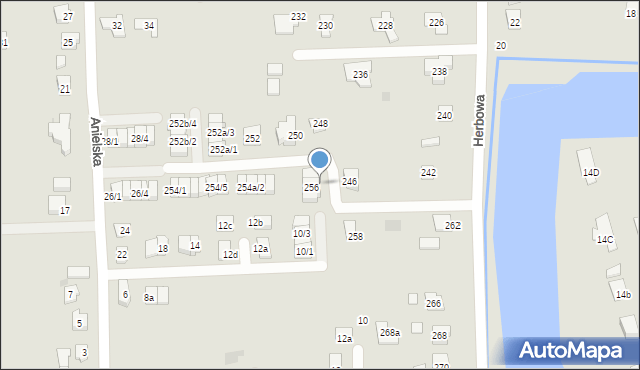 Rzeszów, Herbowa, 256/2, mapa Rzeszów