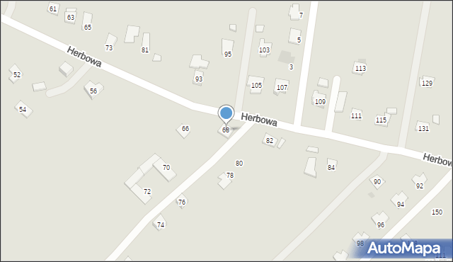 Rzeszów, Herbowa, 68, mapa Rzeszów