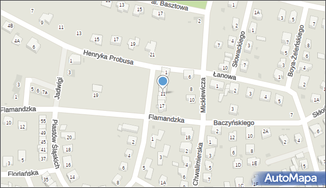 Środa Śląska, Henryka Brodatego, 11, mapa Środa Śląska