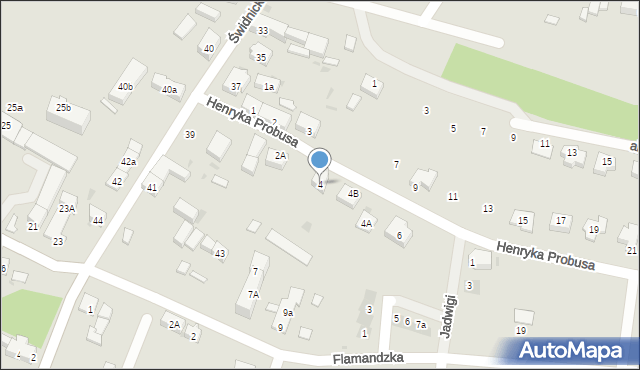 Środa Śląska, Henryka Probusa, 4, mapa Środa Śląska