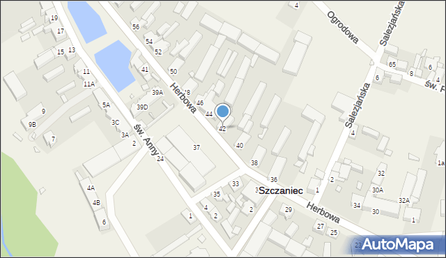 Szczaniec, Herbowa, 42, mapa Szczaniec