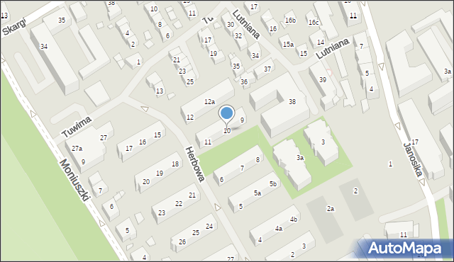 Szczecin, Herbowa, 10, mapa Szczecina