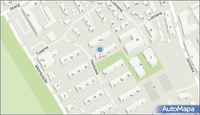 Szczecin, Herbowa, 11, mapa Szczecina