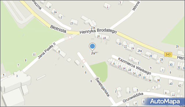 Trzebnica, Henryka Brodatego, 16a, mapa Trzebnica