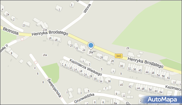 Trzebnica, Henryka Brodatego, 26a, mapa Trzebnica