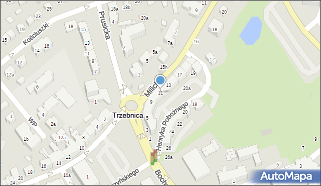 Trzebnica, Henryka Pobożnego, 11, mapa Trzebnica