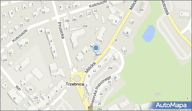 Trzebnica, Henryka Pobożnego, 15h, mapa Trzebnica