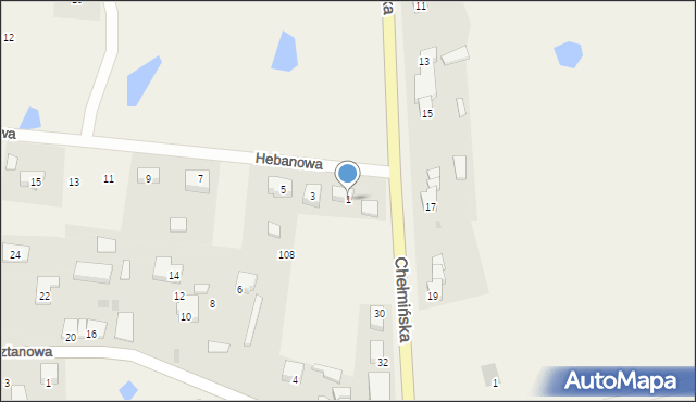 Udorpie, Hebanowa, 1, mapa Udorpie