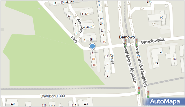 Warszawa, Hery, 1, mapa Warszawy