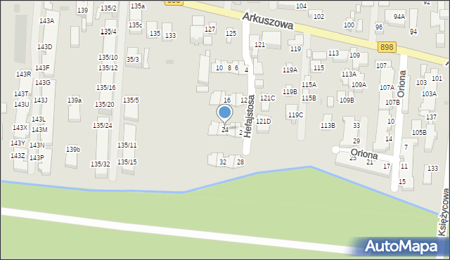 Warszawa, Hefajstosa, 24, mapa Warszawy