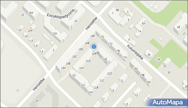 Warszawa, Heroldów, 21F, mapa Warszawy