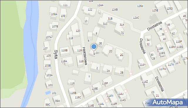 Warszawa, Hektarowa, 4, mapa Warszawy