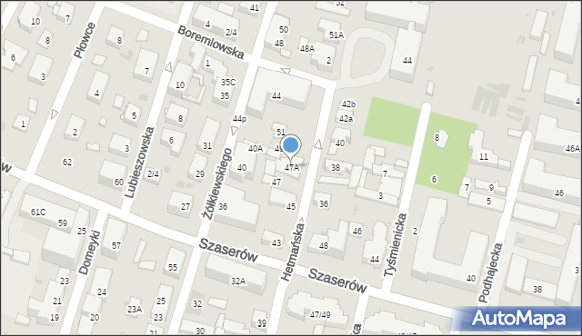 Warszawa, Hetmańska, 47A, mapa Warszawy