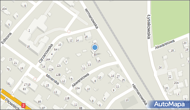 Warszawa, Hermanowska, 33, mapa Warszawy