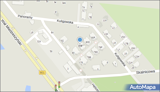 Warszawa, Heliotropów, 80B, mapa Warszawy