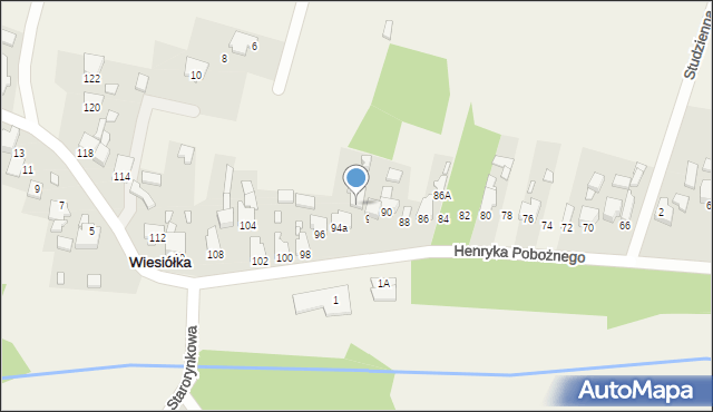 Wiesiółka, Henryka Pobożnego, 94, mapa Wiesiółka