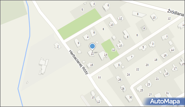 Wólka Kozodawska, Herbacianej Róży, 11, mapa Wólka Kozodawska