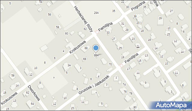 Wólka Kozodawska, Herbacianej Róży, 68A, mapa Wólka Kozodawska