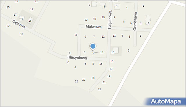 Baranowo, Hiacyntowa, 5, mapa Baranowo