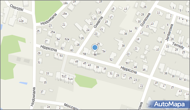 Białe Błota, Hippiczna, 56, mapa Białe Błota