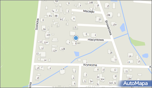 Białystok, Hiacyntowa, 5, mapa Białegostoku