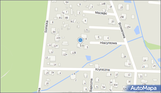 Białystok, Hiacyntowa, 7, mapa Białegostoku