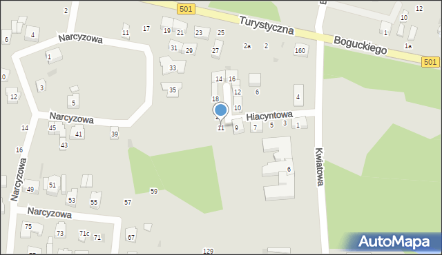 Gdańsk, Hiacyntowa, 11, mapa Gdańska