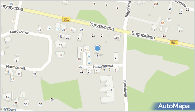 Gdańsk, Hiacyntowa, 6, mapa Gdańska