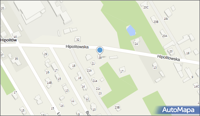 Hipolitów, Hipolitowska, 19, mapa Hipolitów