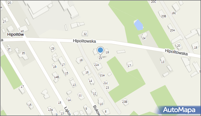 Hipolitów, Hipolitowska, 21, mapa Hipolitów