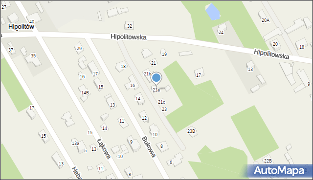 Hipolitów, Hipolitowska, 21a, mapa Hipolitów