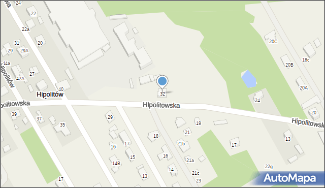 Hipolitów, Hipolitowska, 32, mapa Hipolitów