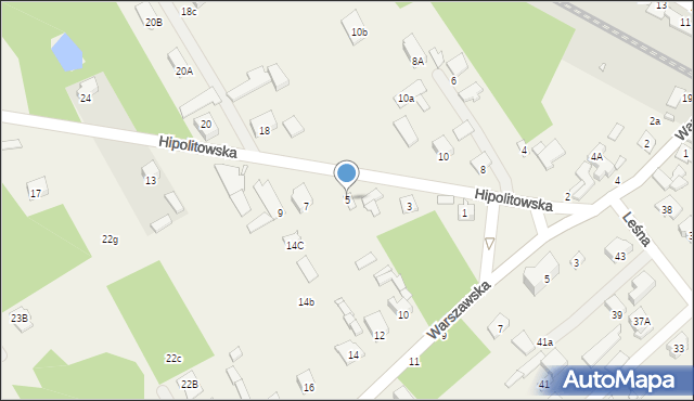 Hipolitów, Hipolitowska, 5, mapa Hipolitów