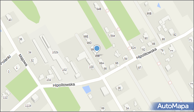 Hipolitów, Hipolitowska, 98B, mapa Hipolitów