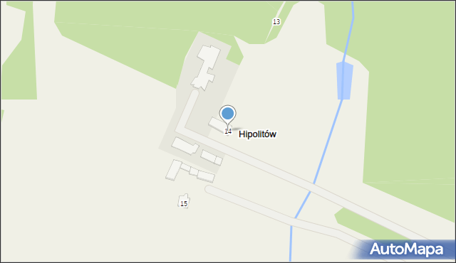 Hipolitów, Hipolitów, 14, mapa Hipolitów